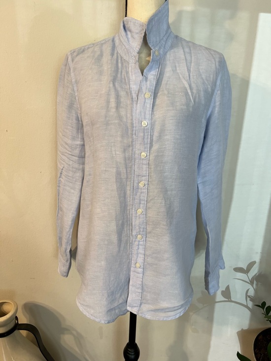 Workshop Republic Clothing Tops - Workshop Republic Clothing Light Blue Linen Button-Down Shirt